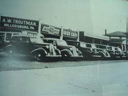 Old Photograph of Troutman's Chevrolet GMC in Millersburg PA